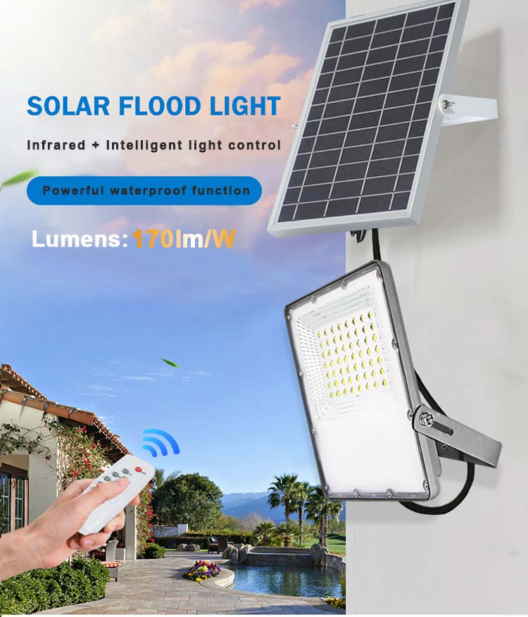 100W 200W SMD2835 Solar Powered Led Flood Light 2700~6500K