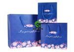 Party Blue Paper Bags With Handles , Luxury Recycled Paper Shopping Bags