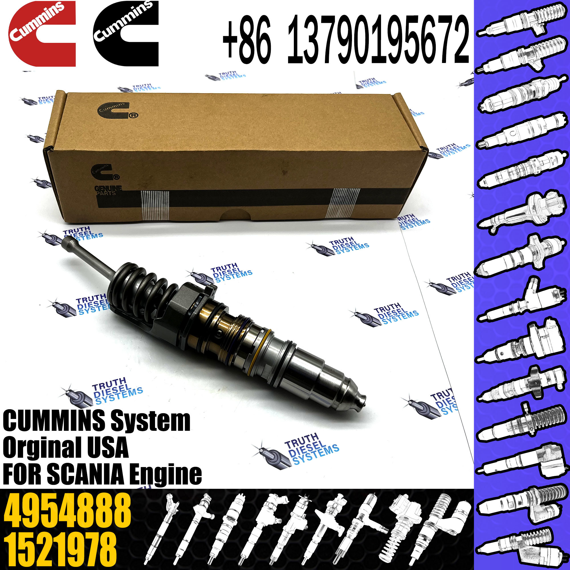 Engine Fuel Injector 4954888 1521978 1764364 1764365 1846348 4030346 for CUMMINS engine