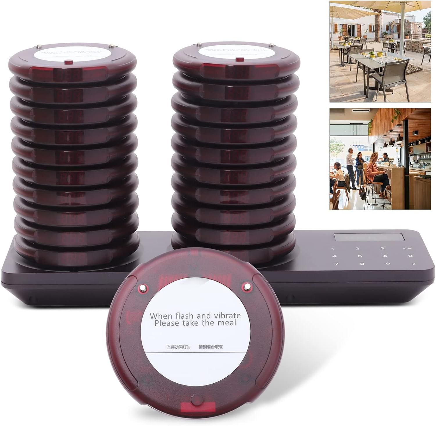Efficiently Manage Your Customer Flow with 20 Coaster Pagers Beeper Buzzer System