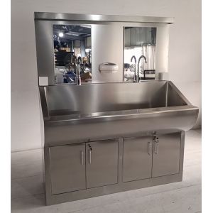 China Touchless Surgical Hand Washing Station With Auto Soap, Mirror & Illumination Light on sale