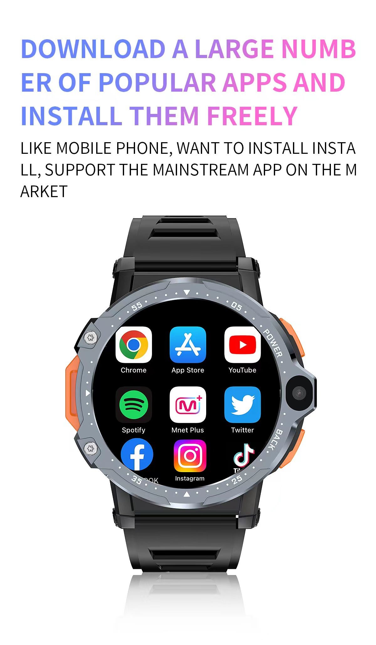PG999 Dual Camera SmartWatch 2MP + 5MP Android Mobile Smartwatch With Wifi And Camera