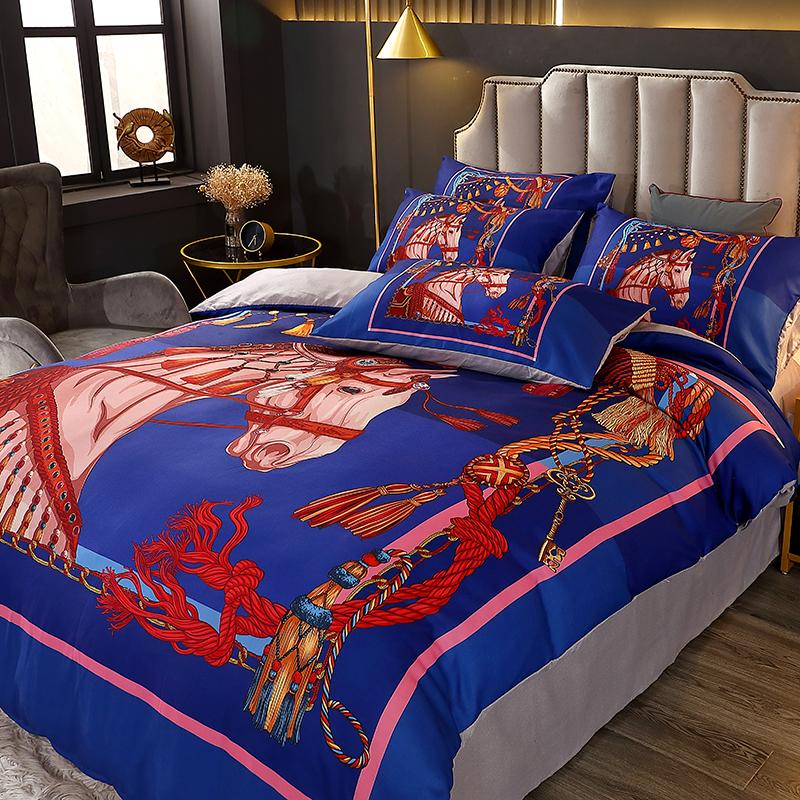 Home Luxury Bedding Set with Matching Curtains and Customizable Duvet Cover