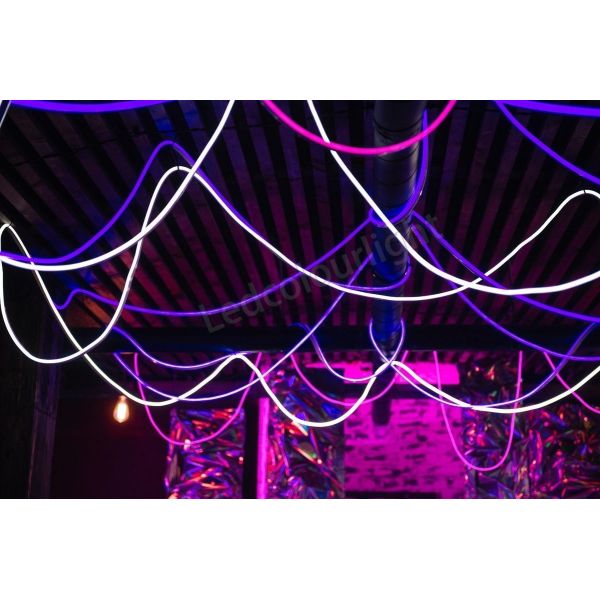 24V DMX Addressable RGB D25 Black Silicone 360-degree Neon Tube LED Club Lights