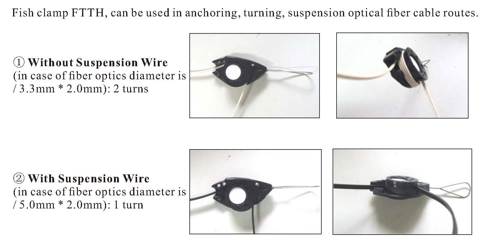 Efficiently Secure Fiber Optic Cables with O Type Fish Tension Metal Bracket Clamp