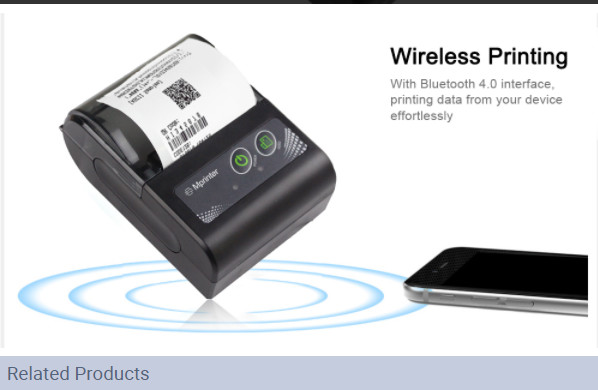 Bluetooth 2 Inch Barcode Printer 58mm Portable Mini Thermal Printer