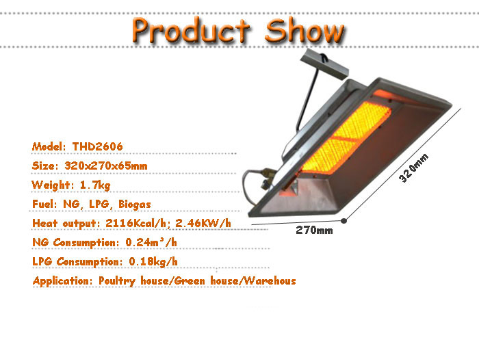 THD2606 Poultry Brooder Heater Chicken House Infrared Catalytic Gas Brooder