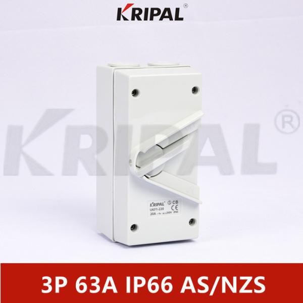 Quality 63A 440V Single Phase IP66 Weatherproof Isolating Switch Outdoor for sale