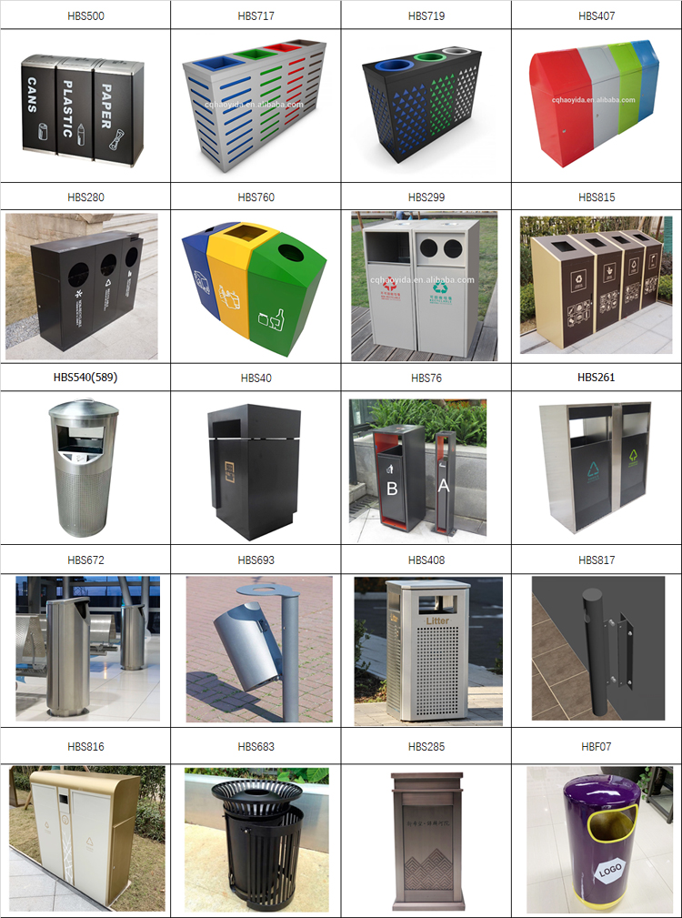 ISO14001 Approved Public 45L Wood Trash Container