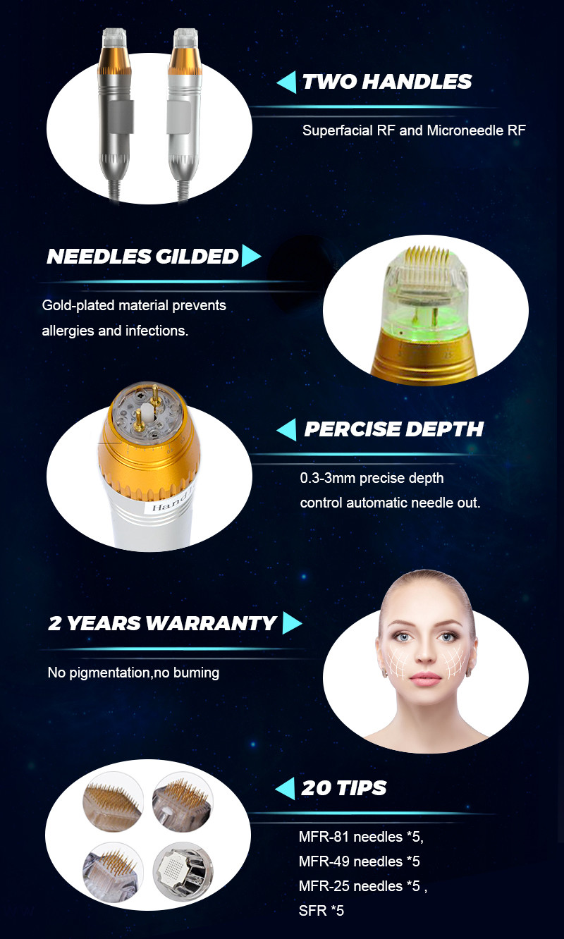 Face Lifting RF Microneedling Machine Wrinkle Acne Scar Removal Machine