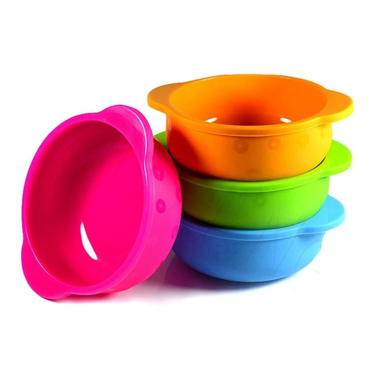 Kitchen Durable Cute Design Kids Bowls and spoons Household Safety Children Baby Silicone baby products of all types