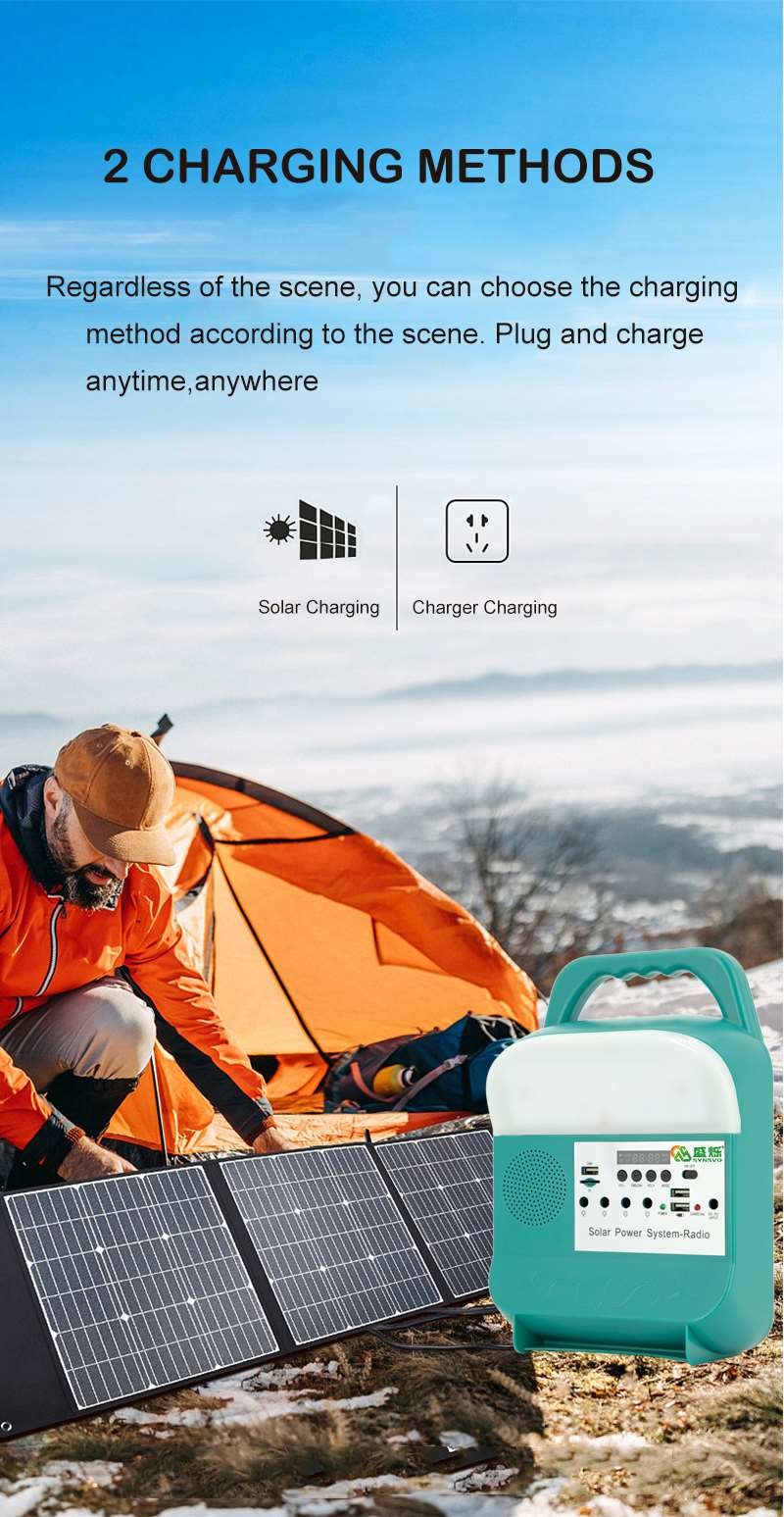 SRE-688 Indoor Solar Panel Emergency Light Led For House Home Lighting System