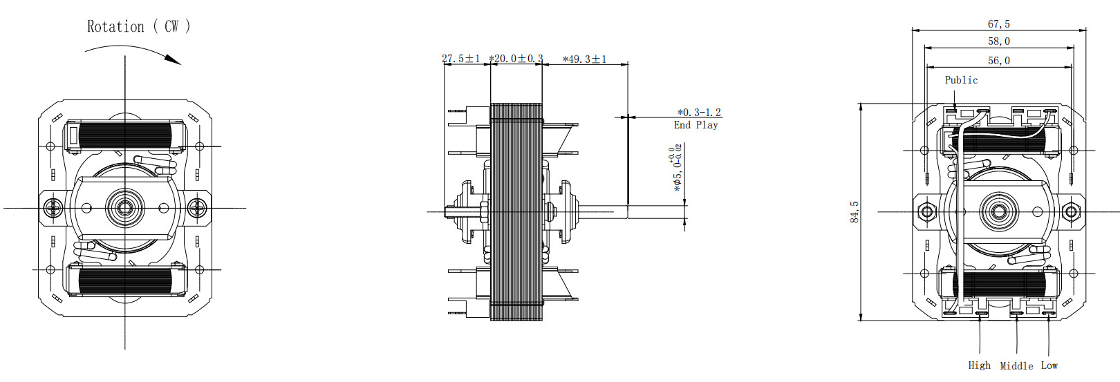 230V 50HZ Kitchen Hood Fan Motor / Single Phase Synchronous Motor