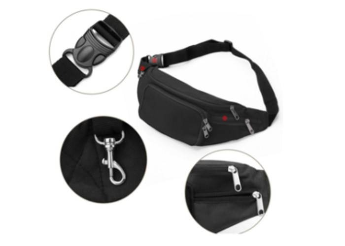 Promotional Black Microfiber Multi Pockets Travel Organizer Runner Sport Waist Bag For Waist
