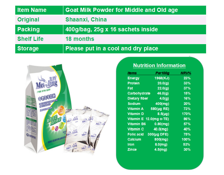 Cream White Old Ages 400g Sugar Free Goat Milk Powder