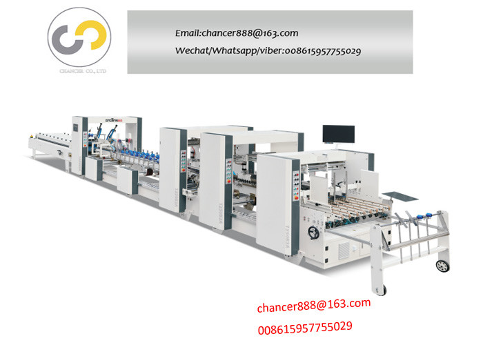 Automatic high speed cardboard and corrugated carton folder gluer, carton forming machine