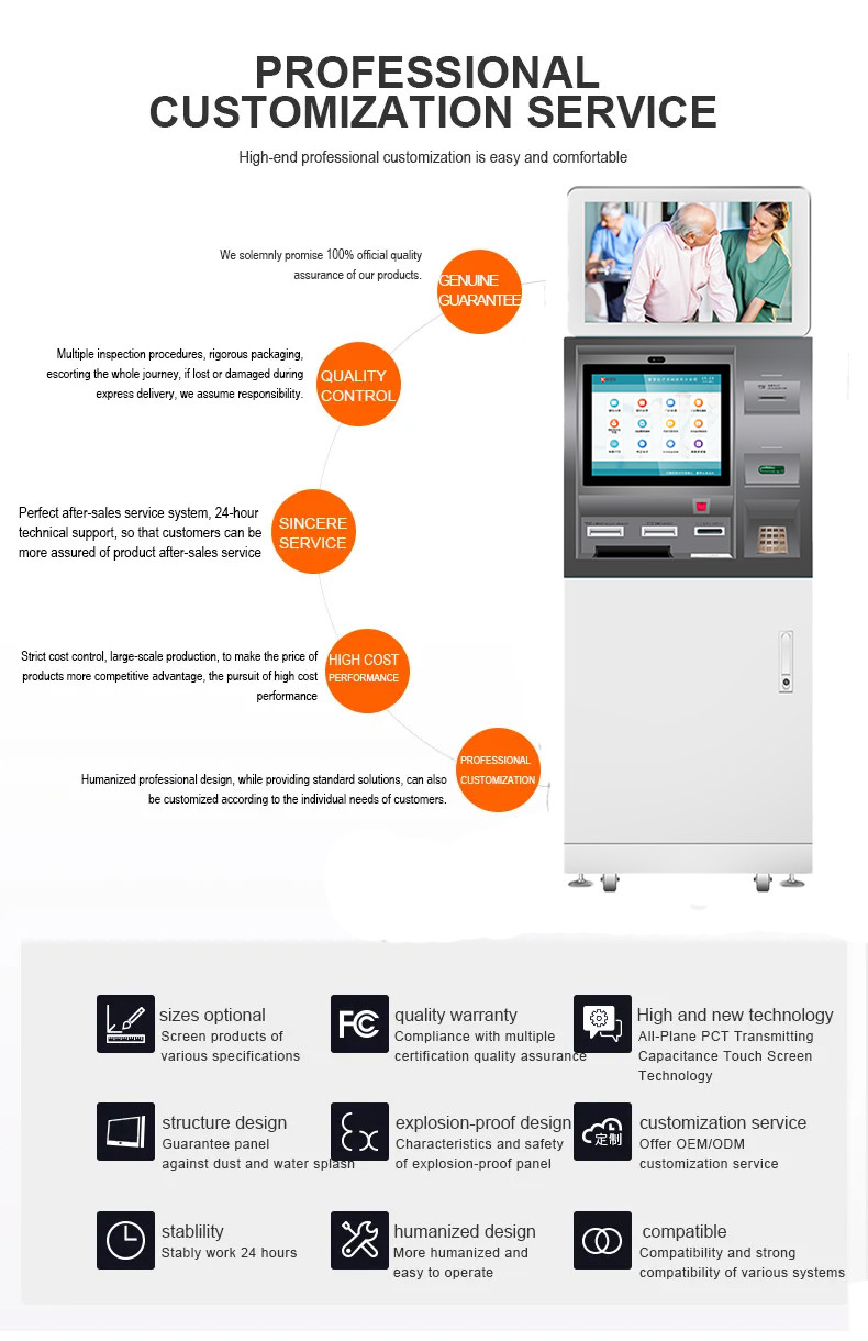 Oem Odm Touch Screen Document Scanning Copying And Printing Self Service Print Terminal Kiosk