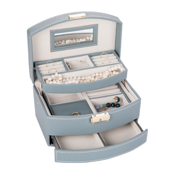 Leather Display Gift Box With Handle , Square Shape Watch Storage Case