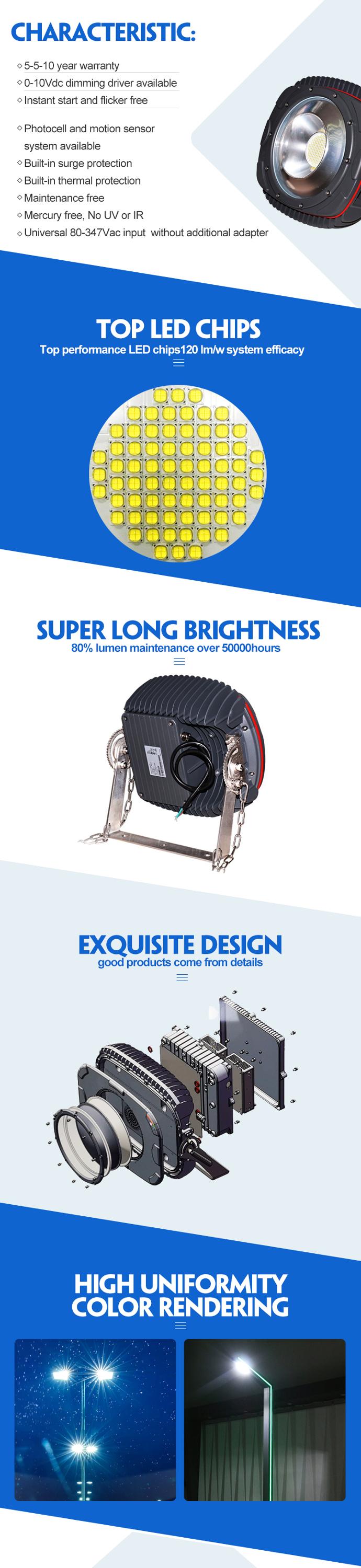 Anti Glare Dimmable Led Flood Light 300w Ip66 6000K Indoor Outdoor Plaza