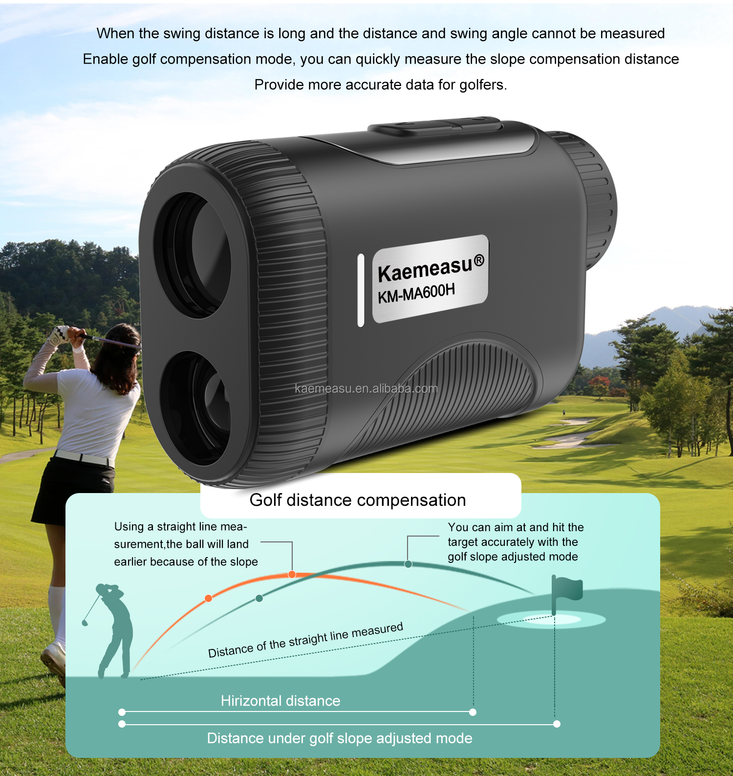 OEM Industrial Grade Golf Laser Rangefinder Binoculars Slope Scope and Laser Distance Meter Telescope with Golf Slope Features