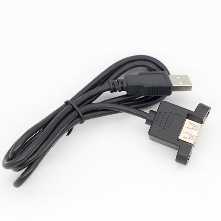 Customization1M 2M Stud Male to Female Panel Mount USB 2.0 Type A Extension Cable with Stud Screw Locking