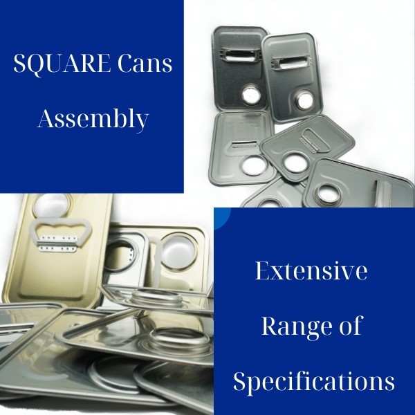 Square Tinplate Paint Can Accessories With Handle / Cap