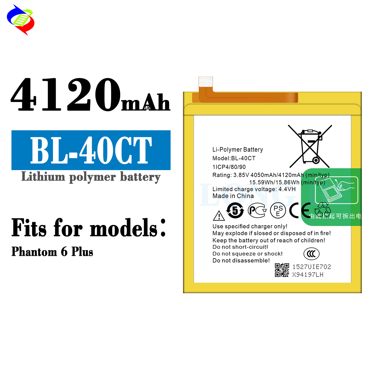 3200mAh BL-40CT Rechargeable Battery for Tecno Phantom 6 Plus Mobile Device