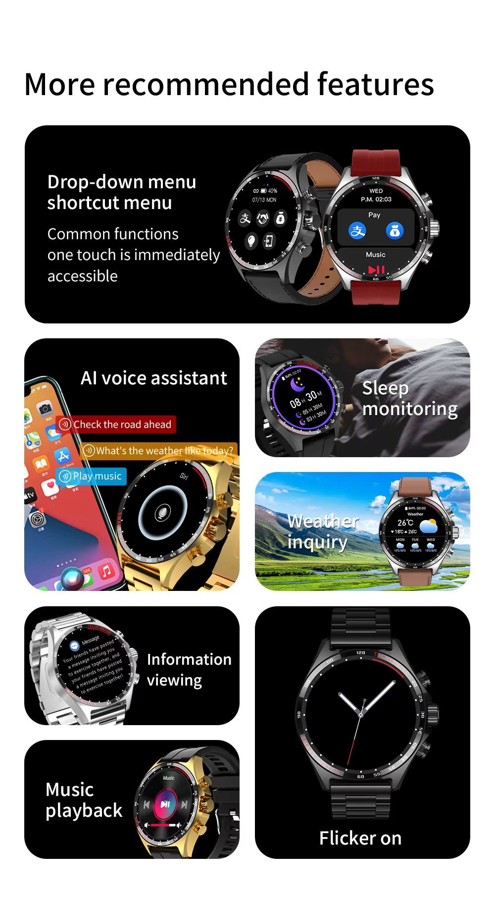 HD Round Screen SK27 Smart Watch 1.58 Inch Men Fitness Tracker Watch Waterproof IP68