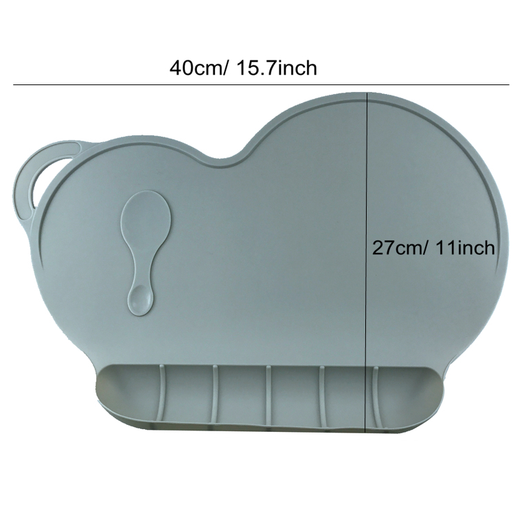 Food Grade Custom Kids Toddler Baby Cloud Table Silicon Silicone Feeding Placemat for Kids Toddlers