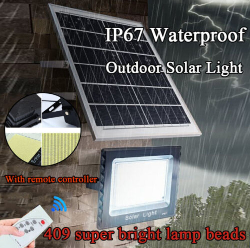 3000lm Waterproof Solar Flood Garden Lights ABS Motion Sensor LED Outdoor Projector