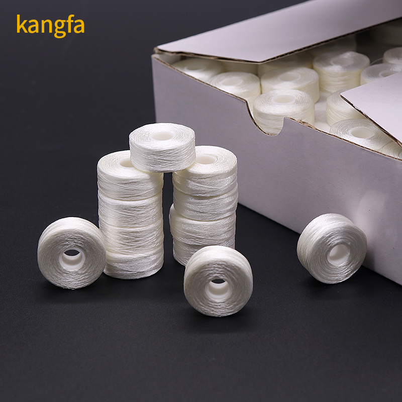 75d/2 Dyed Polyester Embroidery Thread Pre Wound Plastic Side Bobbins for Embroidery