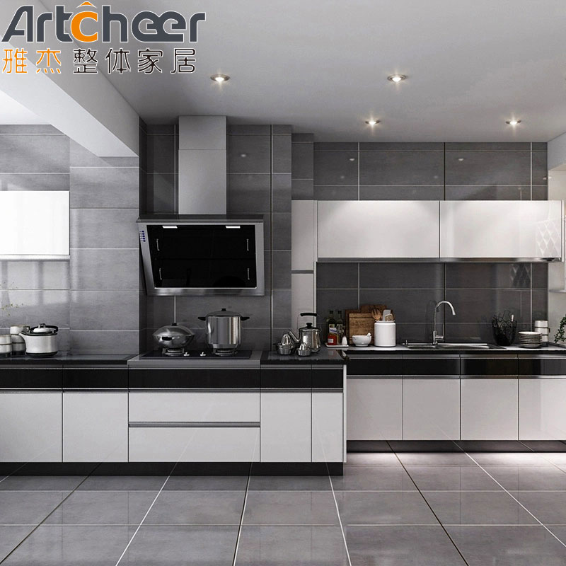 Villa American Standard Kitchen Cabinets Simple Style with Roller Shutter and Handle