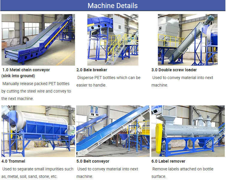 Pet Bottle Washing 3p Plastic Recycling Equipment Production Line