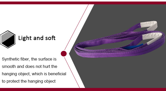 Purple Polyester Flat Webbing Sling Flat Web Lifting Slings ISO9000