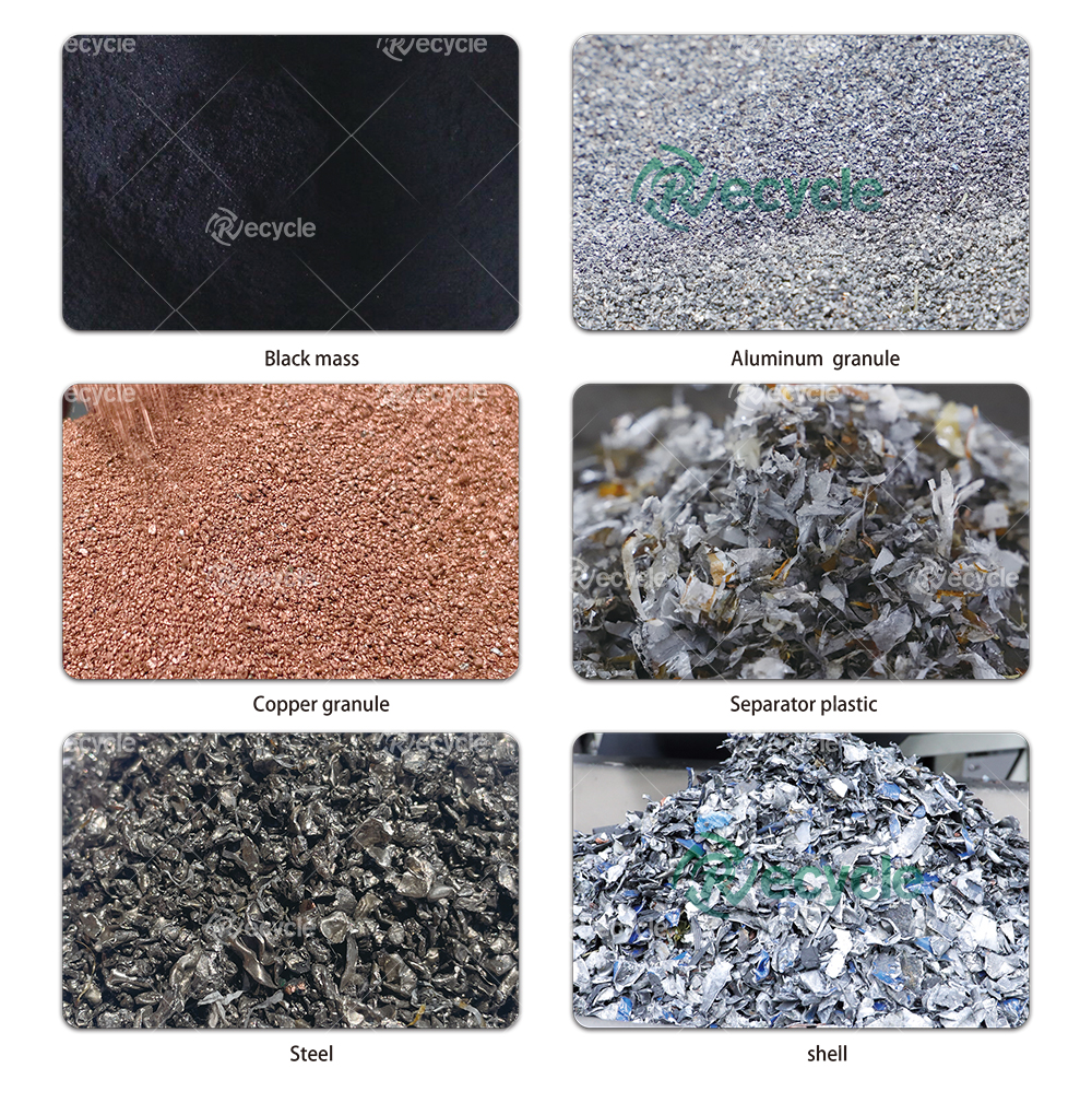 1Ton/H Car Battery Recycling Machine , E-Waste Lithium Battery Recycling Line