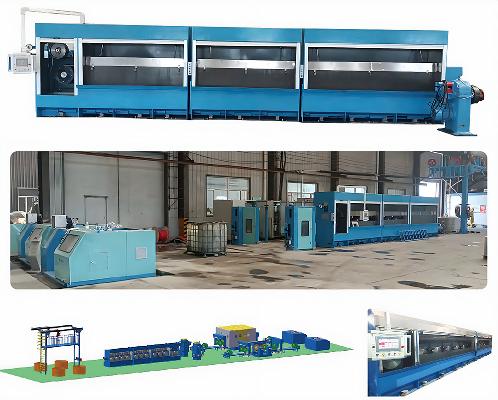 High Speed Copper Rod Breakdown Machine With Automatic Dual Spool Take Up Device