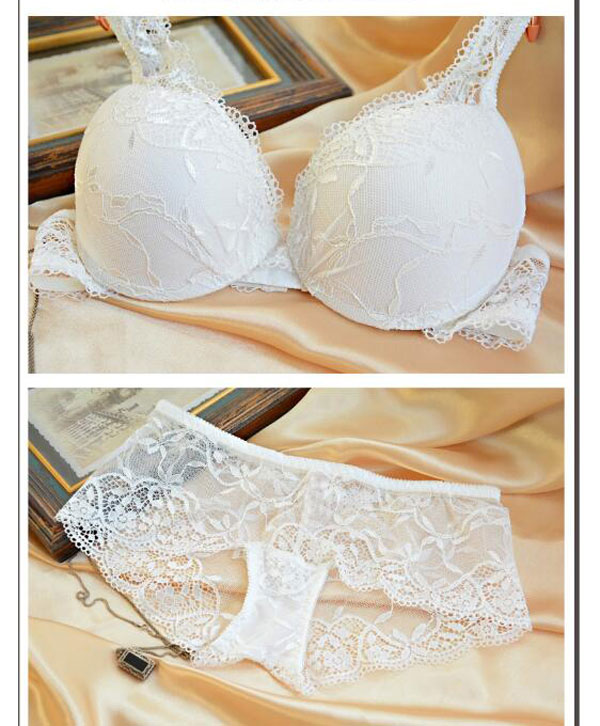 white lace bra and brief