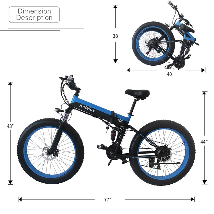 KETELES Fat Tyre Folding E Bike 31MPH Shimano Geared With Lithium Battery