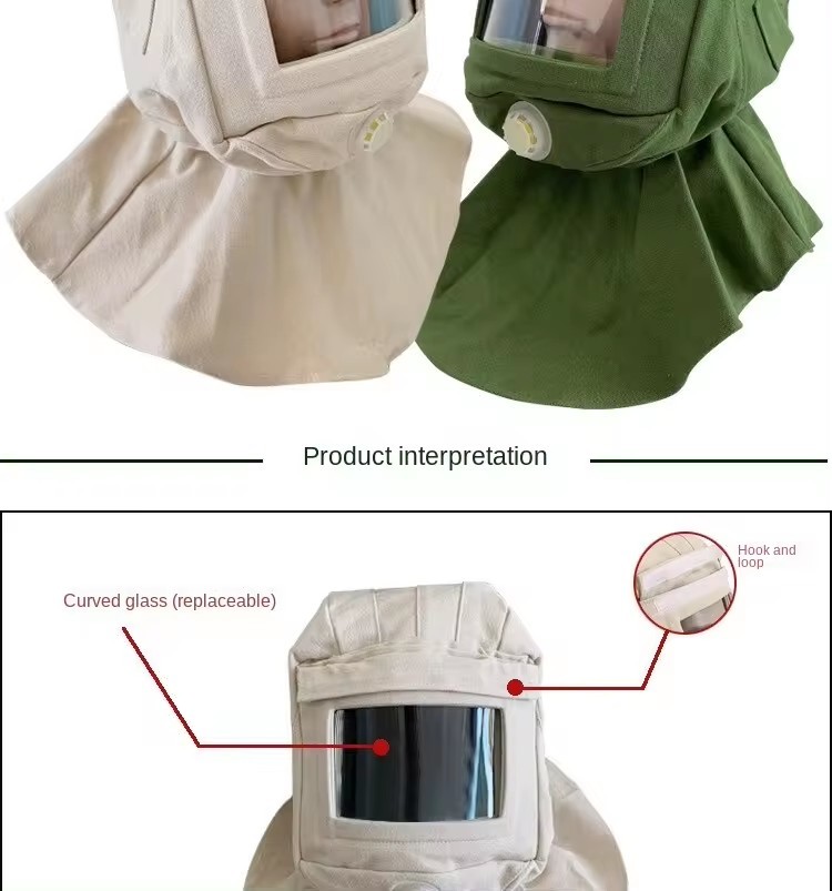 Sanding Cap Industrial Dust Polishing Paint Canvas Dust Cap Comprehensive Hood Protective Hood Labor Protection Screen