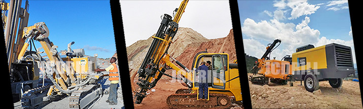 40m Blasting Drilling Machine Big Rotation Torque Two Motor Rotary Head