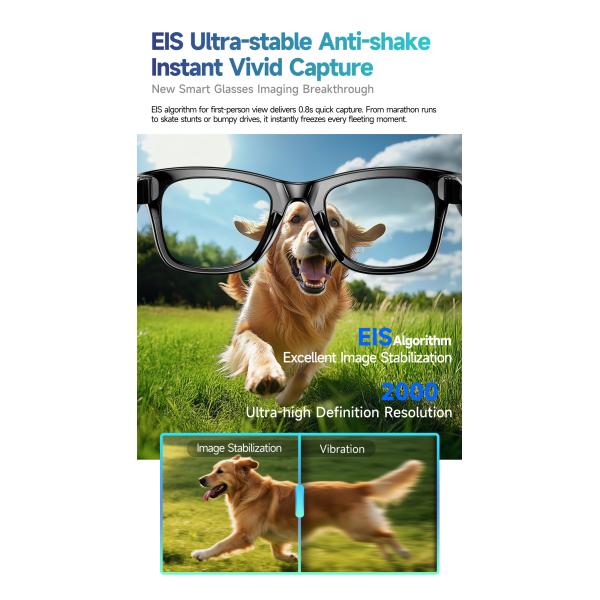 AI Smart Glasses With 8MP Camera, Real-Time Translation, 4K Video & Dual Microphone Noise Cancellation, Voice Assistant, For Travel, Vlogging,