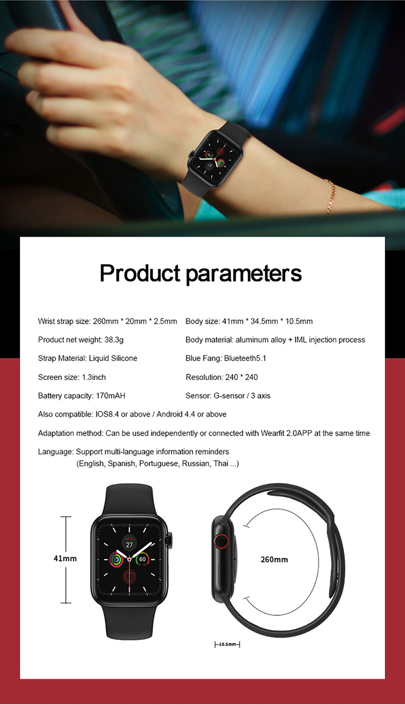 Fitness Watch Waterproof Pedometer Pacemaker ECG Body Temperature W58 PRO Thermometer Smartwatch