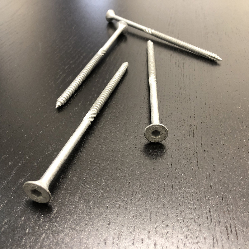150 mm Batten Screws Bugle Head Hex Stocket Drive With 4 Ribs & Fast Thread & Type 17 Mirror Polished Deck Screws