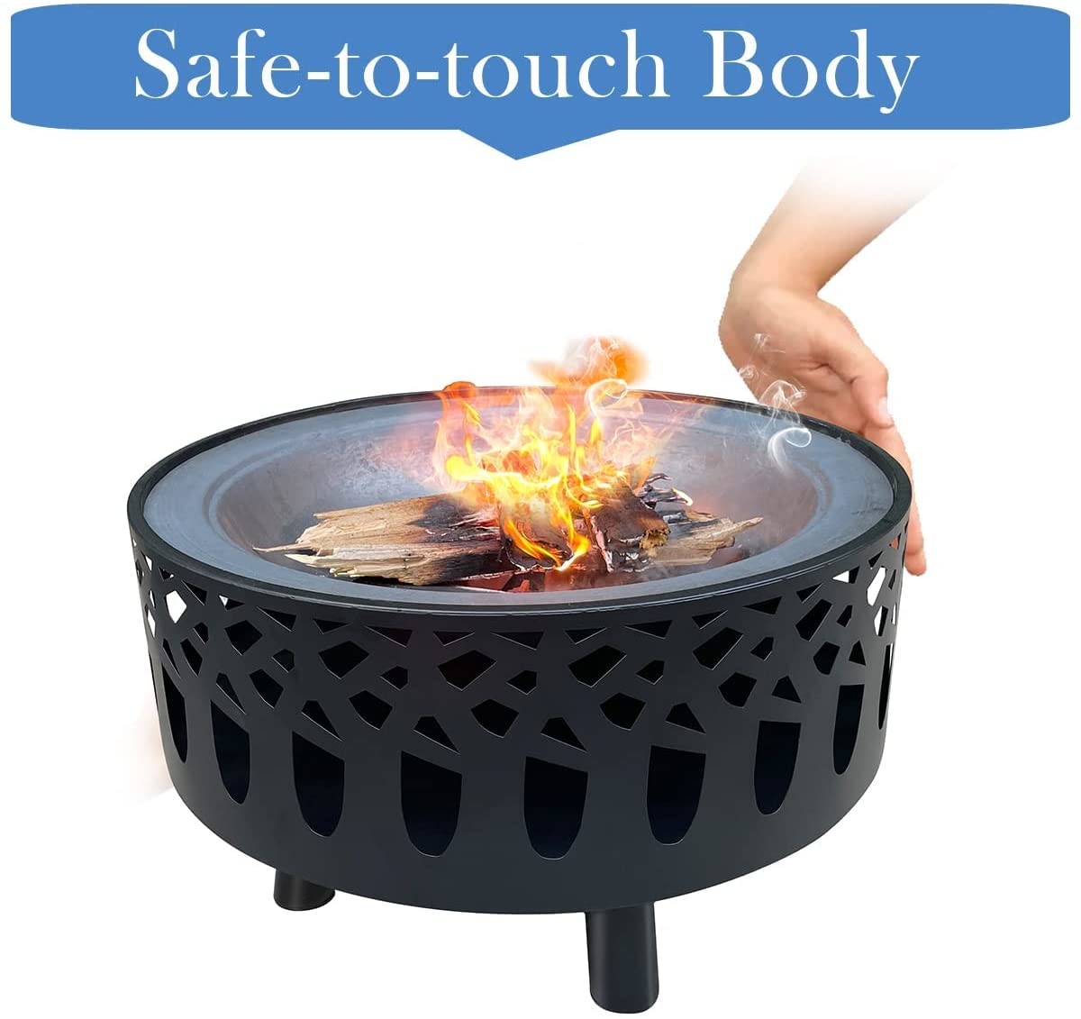 23 Inch Brazier Wood Burning Brazier Charcoal BBQ Pit For Outdoor Patio Backyard