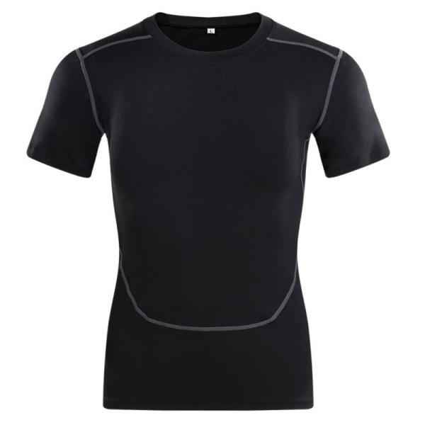 Cycling Black Round Neck T Shirts Clothing High Flexibility Tight Sportswear T