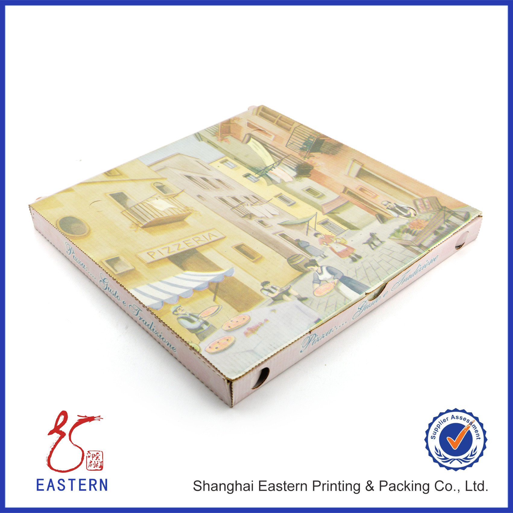 Watermark Printing W20cm L20cm H4cm Cardboard Packaging Boxes For Pie