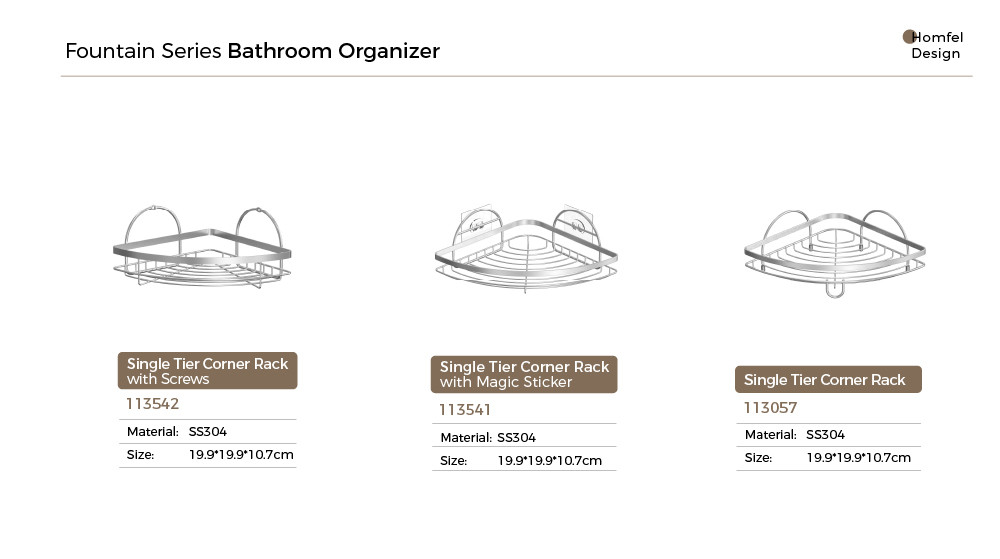 2 tiers Easy Install No-Drilling Wall-Mounted Shower Caddy stainless steel Organizer Rack for Bathroom