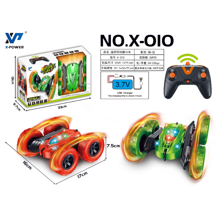 X-010 Rc Mini Stunt Car 2.4ghz Double Sided 360 Degree Tumble Remote Control Stunt Car Toys For Children's Entertainment
