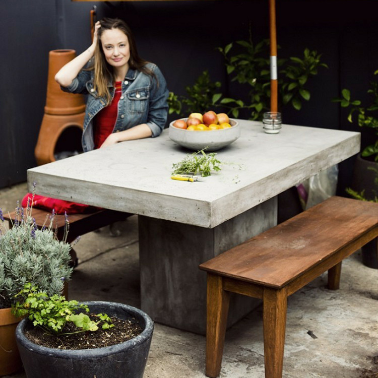 High Quality Sturdy GRC Tables Garden Concrete Furniture Table Sets In Rectangular Round Shapes