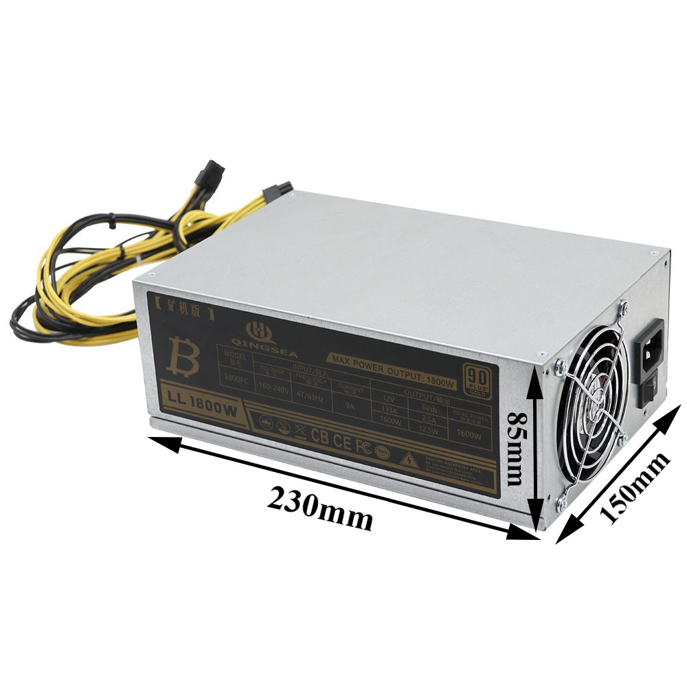 Power Supply 90 Plus Gold 1800w PSU Server Case For S9/S7/A7/A6 L3